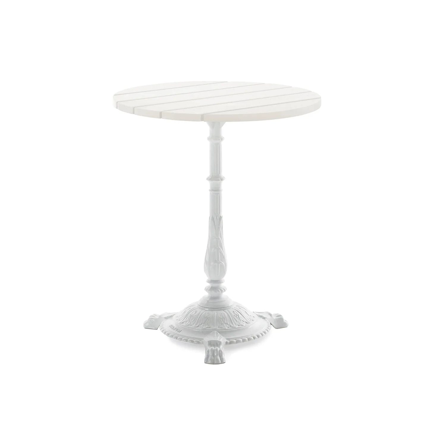 Byarums Bruk - Bord Classic Café Ø60 cm 3-tass – Vitlackerad furu/Vitlackerad Aluminium - Matbord utomhus - Vit - Metall/Trä