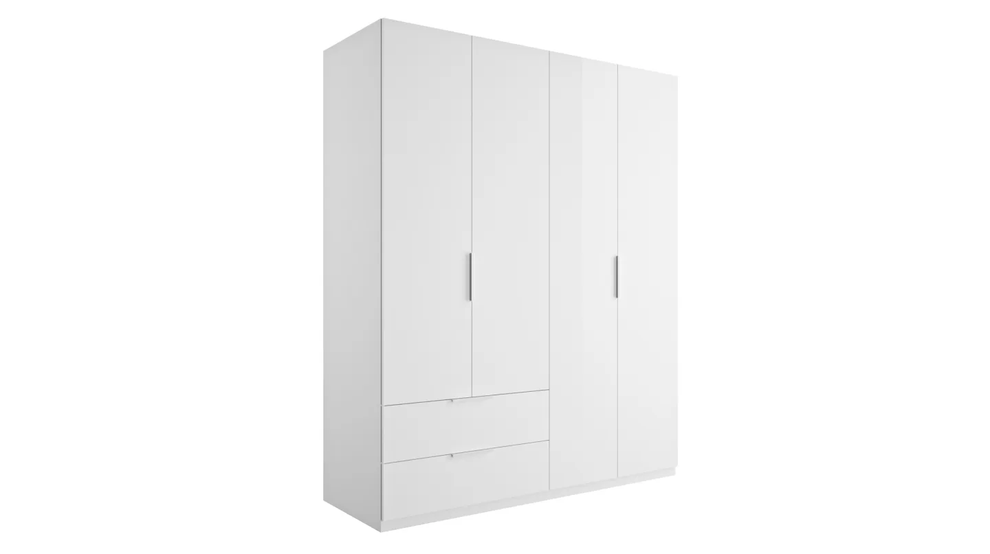 Kleiderschrank weiß hochglanz - Schubladen - 162 cm - ESPRESSO