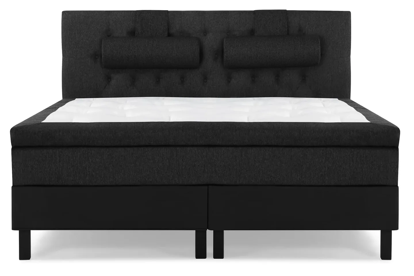 Lucky Komplett Sängpaket 180x200 Latex Diamant - Nackkudde Stor Svart/Grå/PU