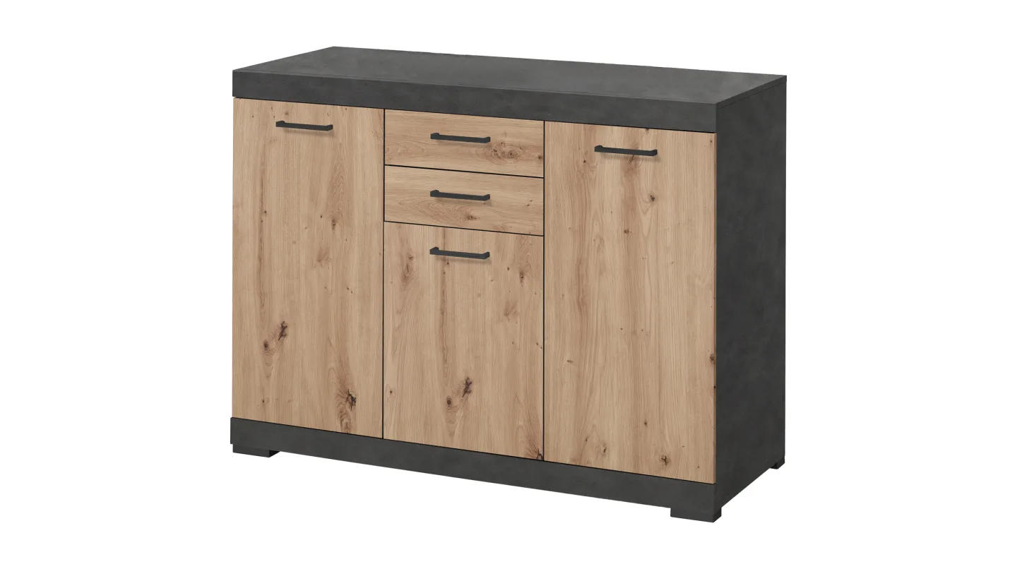 Kommode mit Schubladen anthrazit Artisan Eiche 120 cm - BRISTOL
