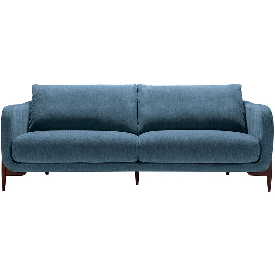 Sofa Leya Ohne Cordstoff (Polyester 48% Acryl 35% Wolle 9% Viscose 8%) blau B 218 T 92 cm