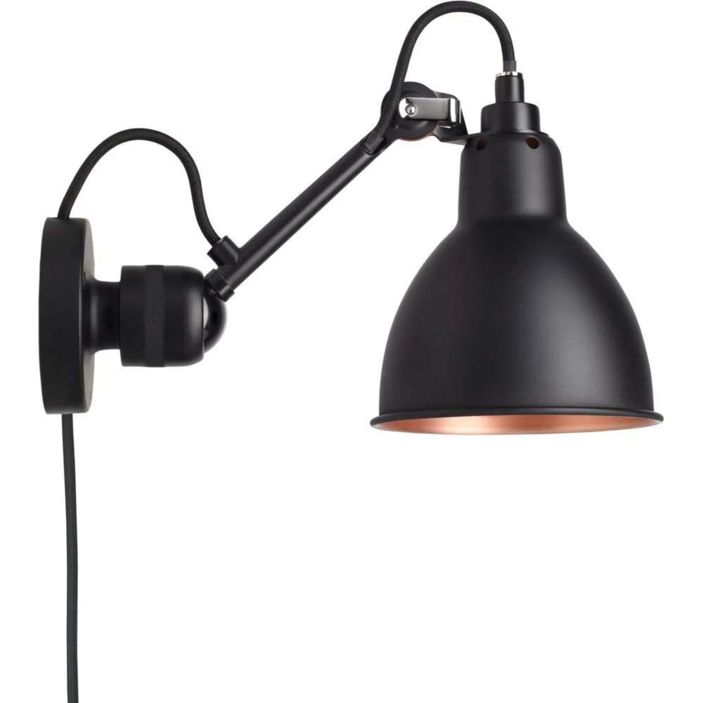 304CA Wandleuchte Schwarz/Schwarz/Kupfer - Lampe Gras - Wohnzimmer - Metall