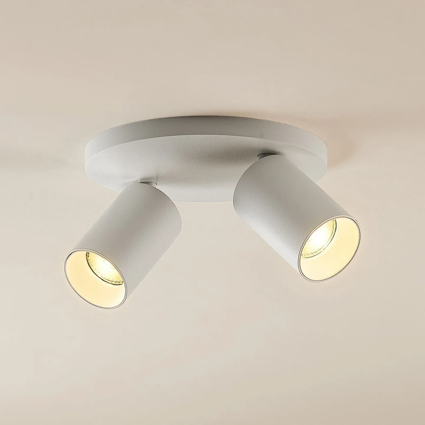 Arcchio Strahler Brinja, weiß, rund, Ø 6 cm, 2-flg., GU10 - Flurbereich - Modern - Aluminium - Mehrflammig