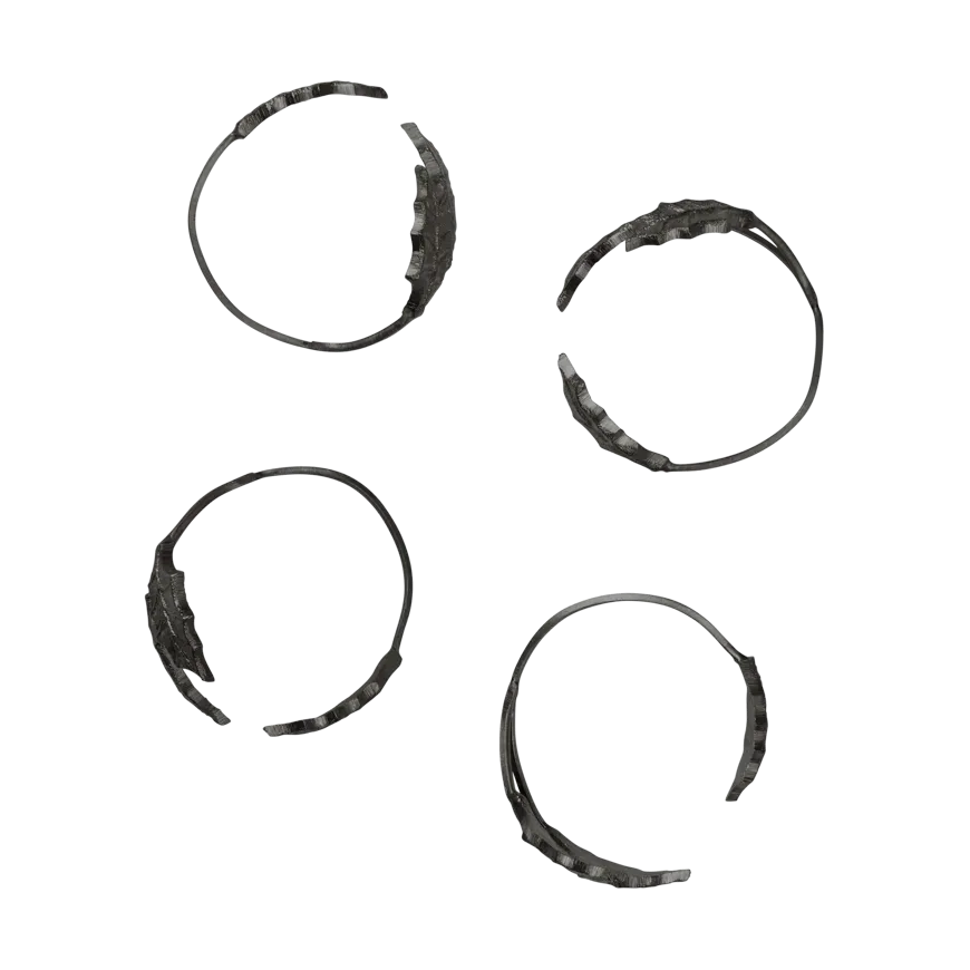 Ferm Living Holly leaf servettring Ø5,3 cm 4-pack Black Brass
