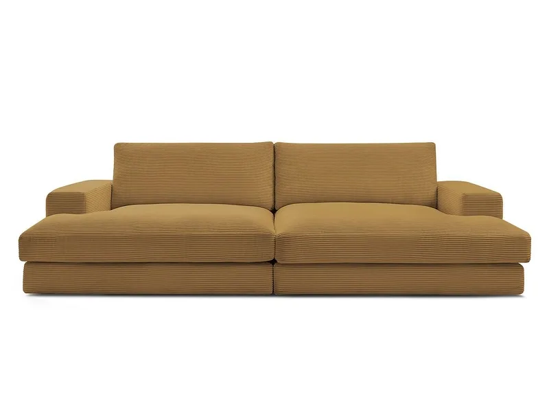 Sofa BOBOCHIC LEONARD Cord-Stoff gelb