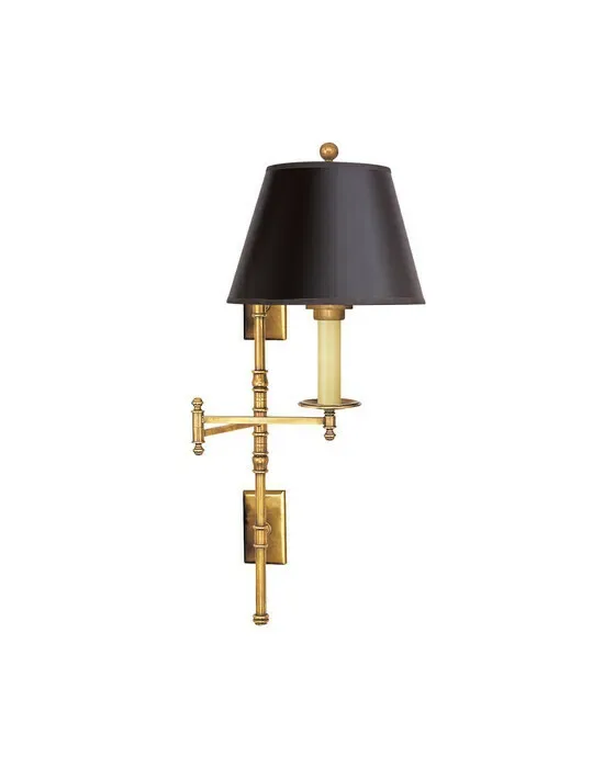 Dorchester Double Backplate Swing Arm Antique-Brass/Black