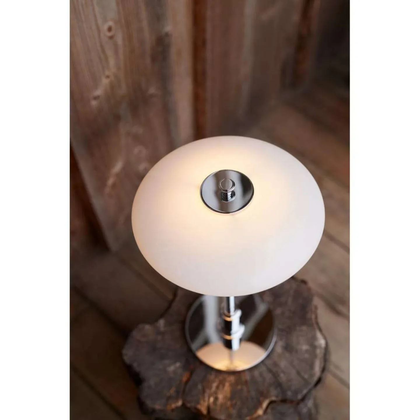 PH 2/1 LED-Akku-Tischlampe, chrom - Louis Poulsen - Wohnzimmer - Glas