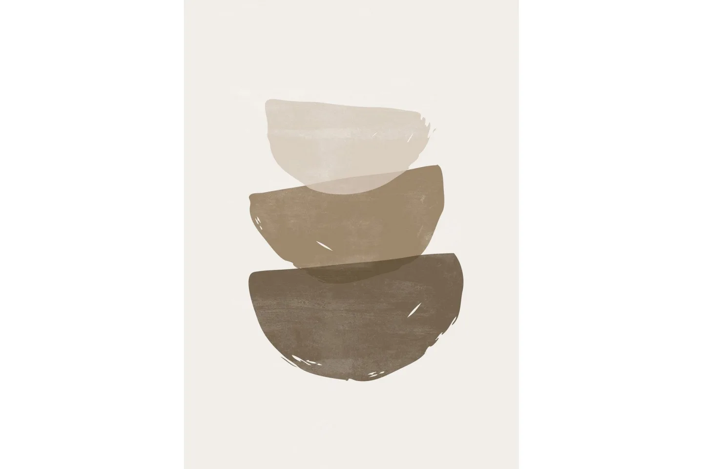 Poster Brush strokes 21x30 cm - Beige