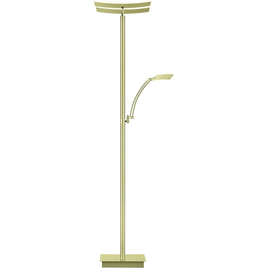 Stehlampe Andy Beige Aluminium/Eisen 185 cm - Farbe: Champagner - LED - Lichtfarbe: Extra warmweiss - Helles Neutralweiss - Stehlampe- LED