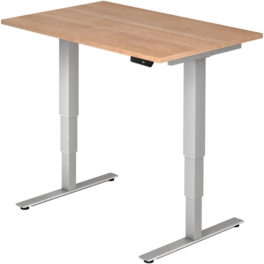 Schreibtisch Office nussbaum Holzwerkstoff Höhenverstellbar B 120 T 80 cm