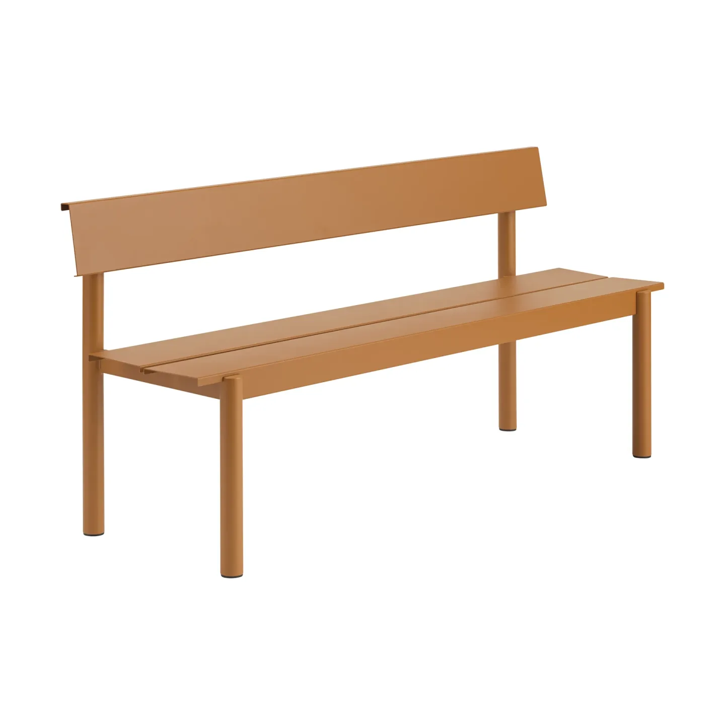 Muuto Linear Steel Bank mit Rückenlehne Burnt orange, 170x34 cm
