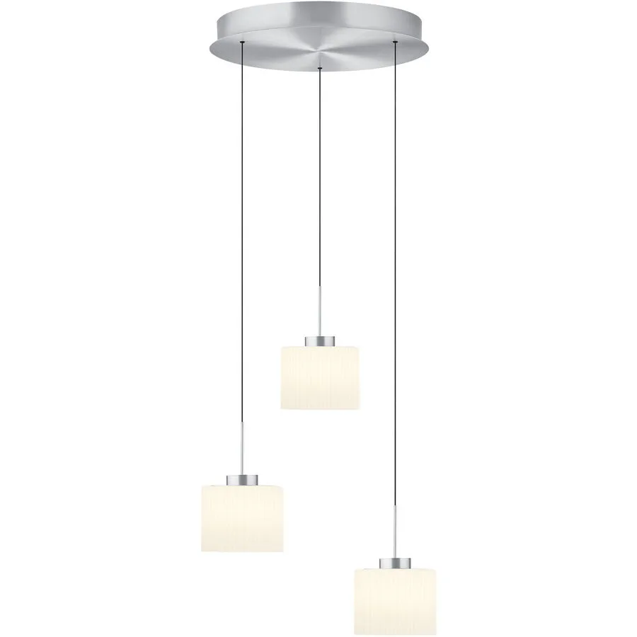 Pendellampe Elli Silber Aluminium/Eisen 43 cm - Farbe: Aluminium eloxiert - LED - Lichtfarbe: Warmweiss - LED Energiesparlampen