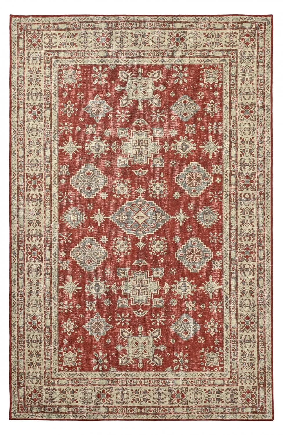 Flatvevd teppe - Zuleina (rød) (Størrelse: 190 x 280 cm)