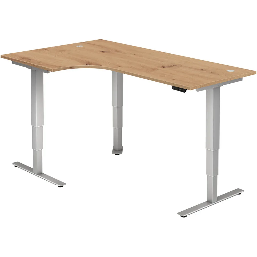 Schreibtisch Office Asteiche Holzwerkstoff Höhenverstellbar B 200 T 120 cm