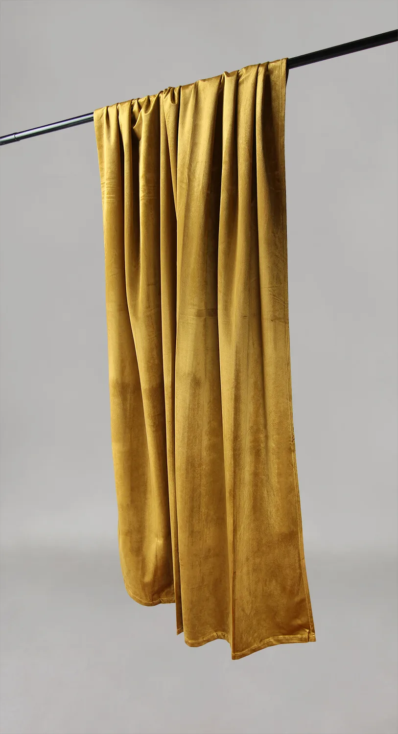 Gardiner - Fløyelsgardiner Marlyn (gul) (Størrelse: 130 x 250 cm)