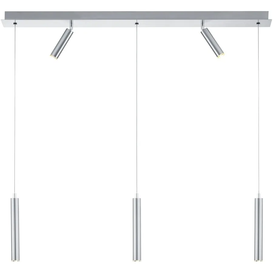 Pendellampe Tom Grau Metall 113 cm 100 cm - Material: Nickel matt - LED - Lichtfarbe: Extra warmweiss - LED Energiesparlampen