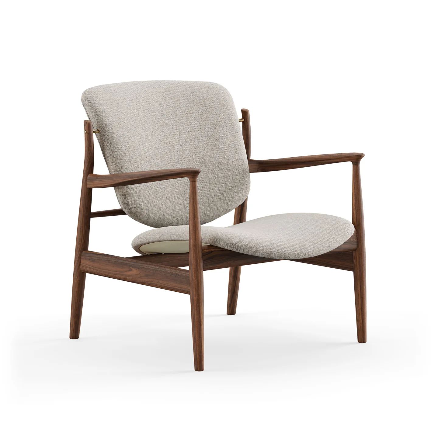 House of Finn Juhl - France Chair, Walnut, Leather Group 4 Vegetal, 90 Nature - Fåtöljer - Finn Juhl - Beige,Träfärgad - Läder/Trä