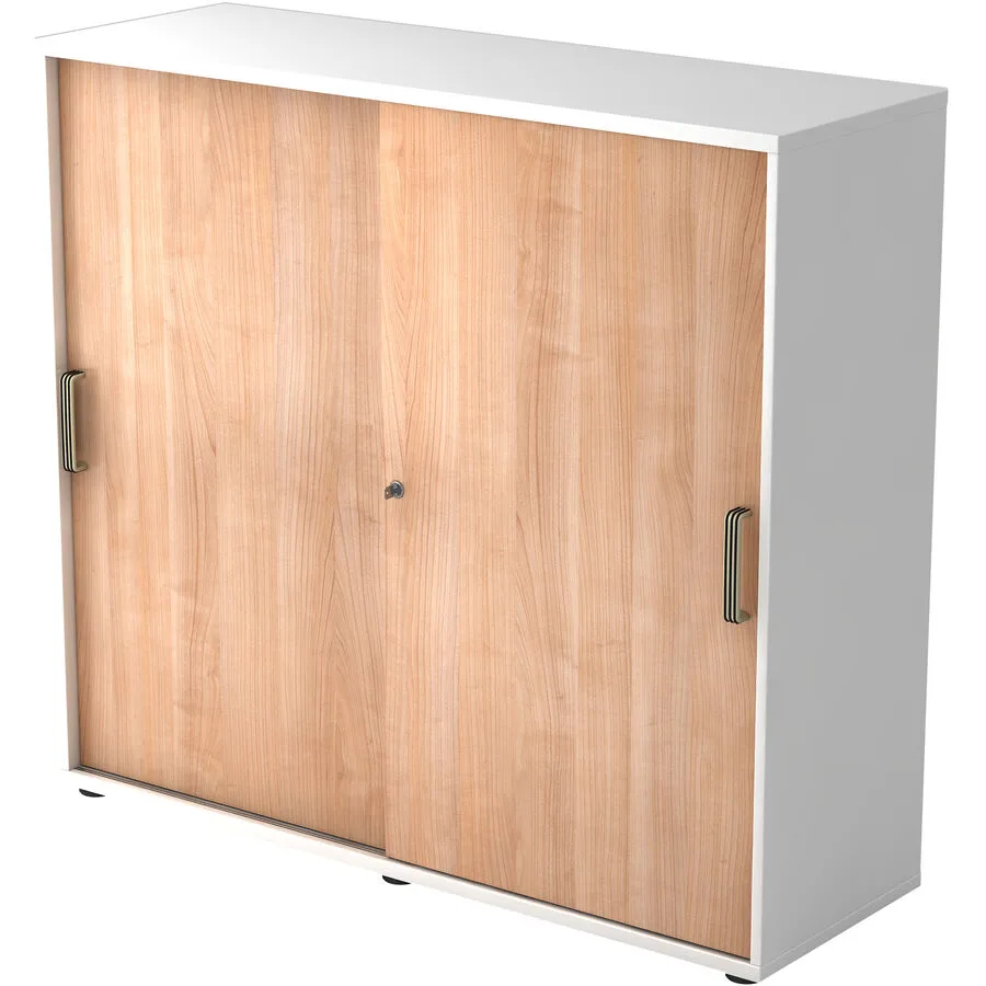 Aktenschrank Office Nussbaum Dekor, Weiss Holzwerkstoff B 120 H 110 cm
