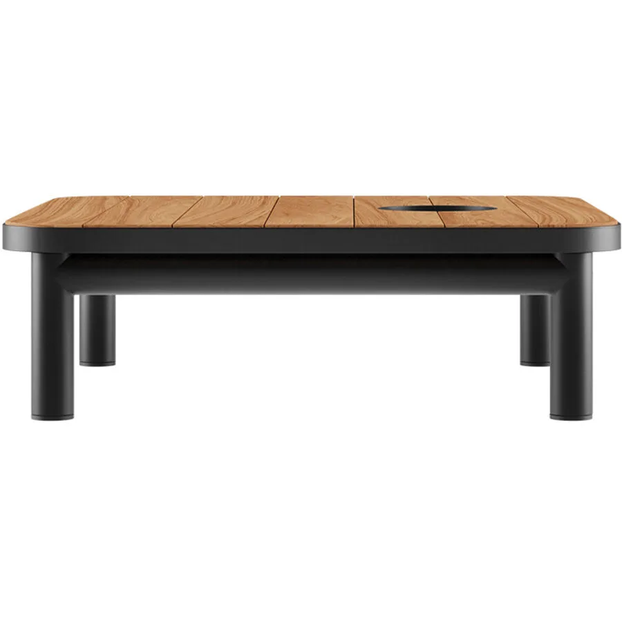 SACKit Loungetisch Kirra schwarz Teak B 70 H 22 cm