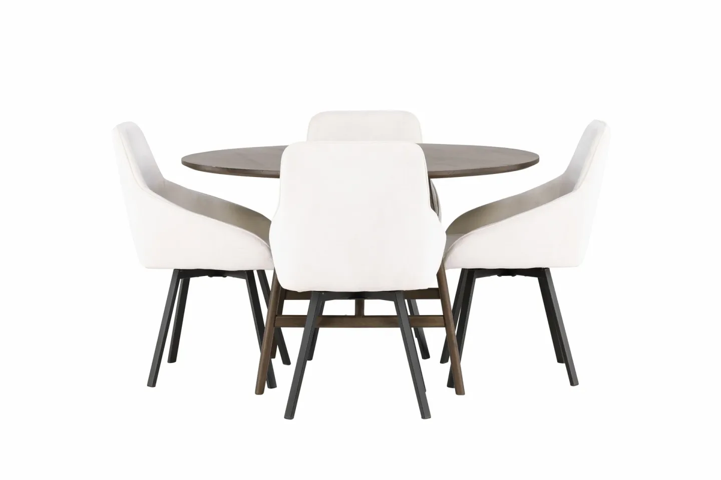 Kaseidon Matgrupp 100 cm Rund med 4 Rosie stolar - Beige