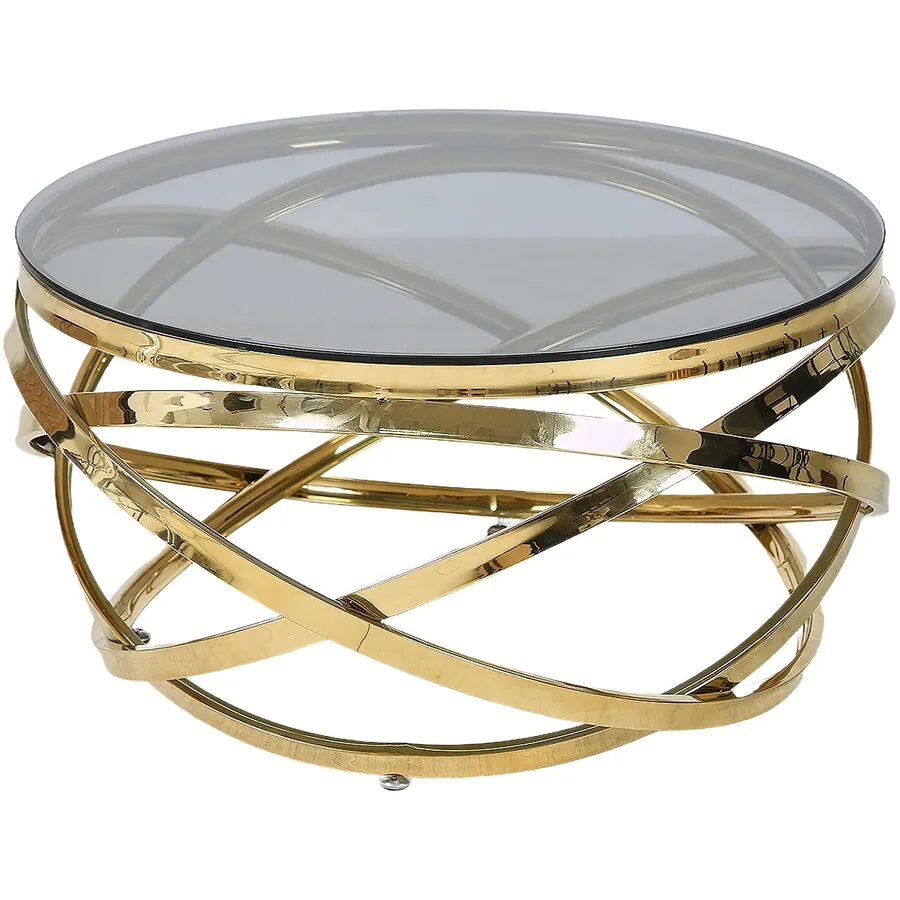 Salontisch Ave Gold Metall 80 cm