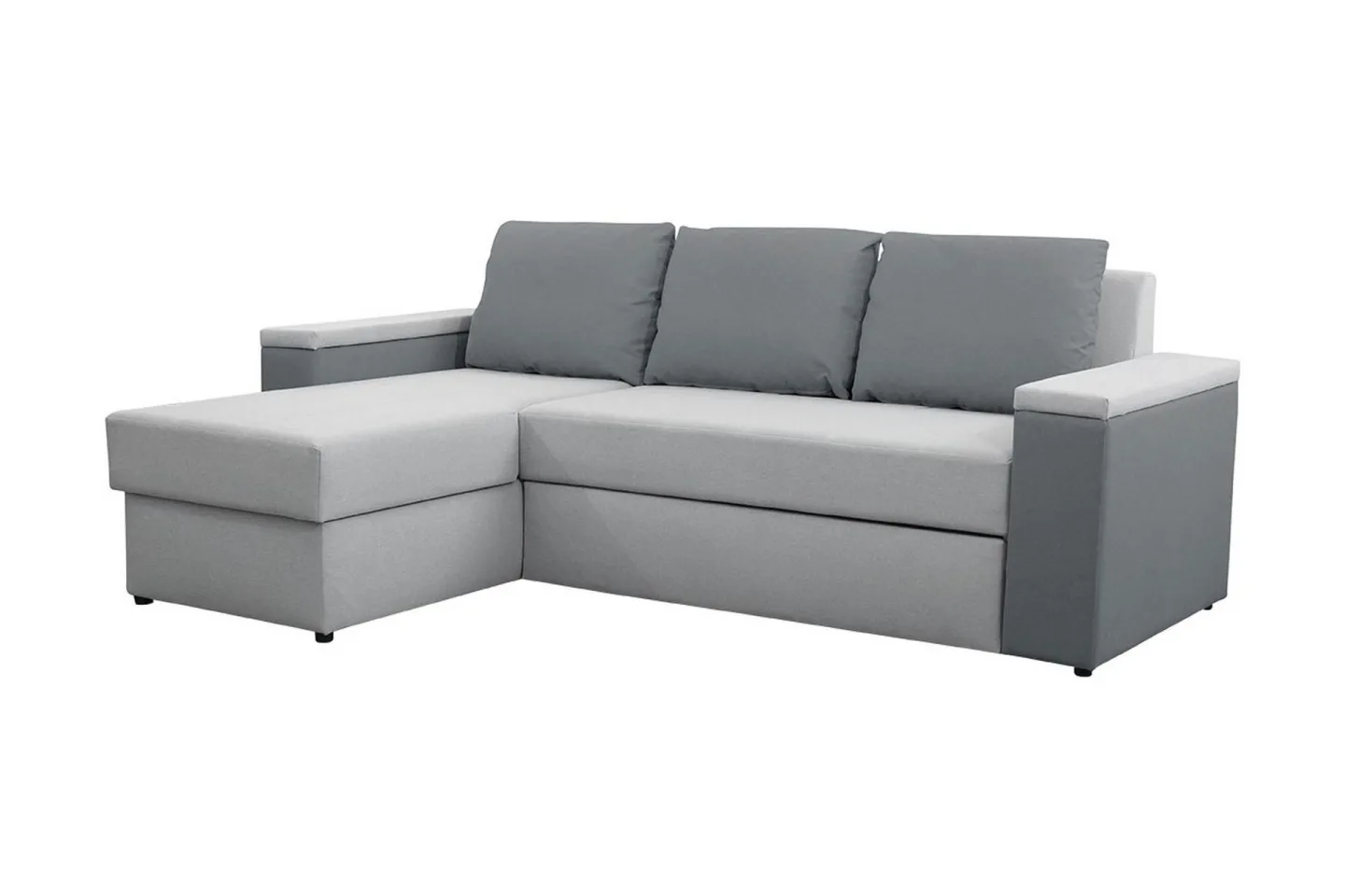 Herosa 3-sits Bäddsoffa med Divan med Förvaring - Grå