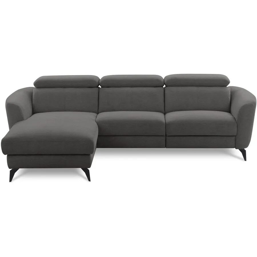 Ecksofa Simba Rechts Chenille Graphit B 261 T 183 cm