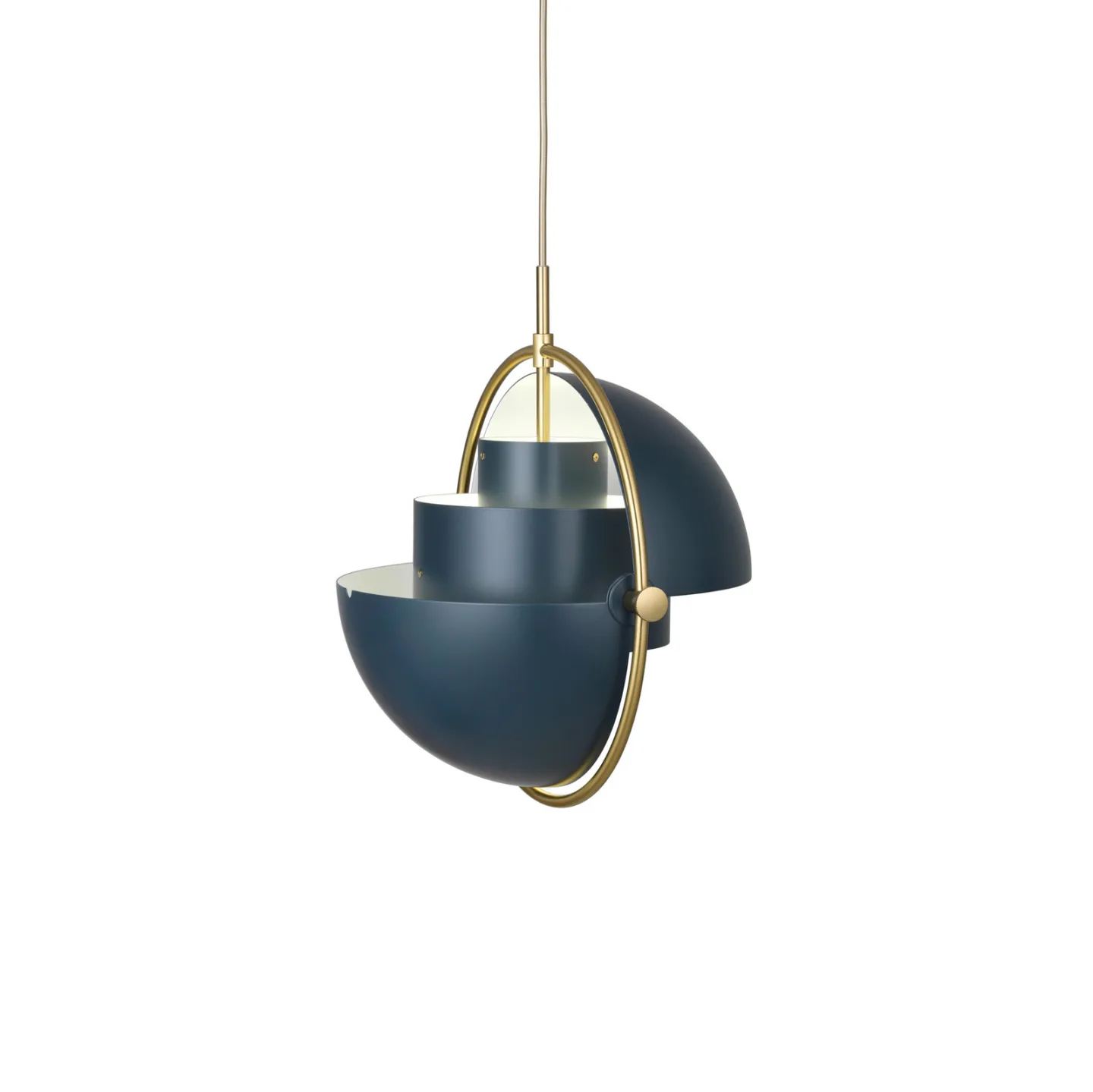 GUBI Multi-Lite Pendelleuchte Midnight Blue-Messing