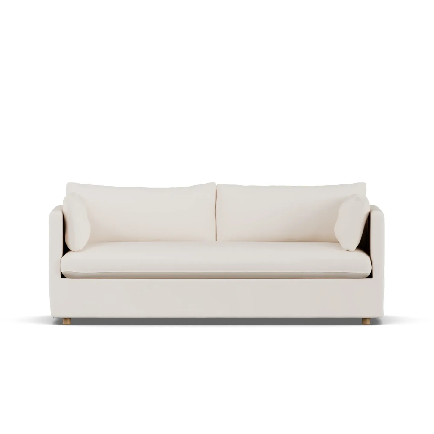 1898 Linnevik soffa Caleido beige 9600-vitoljad ek, 3-sits, med kappa
