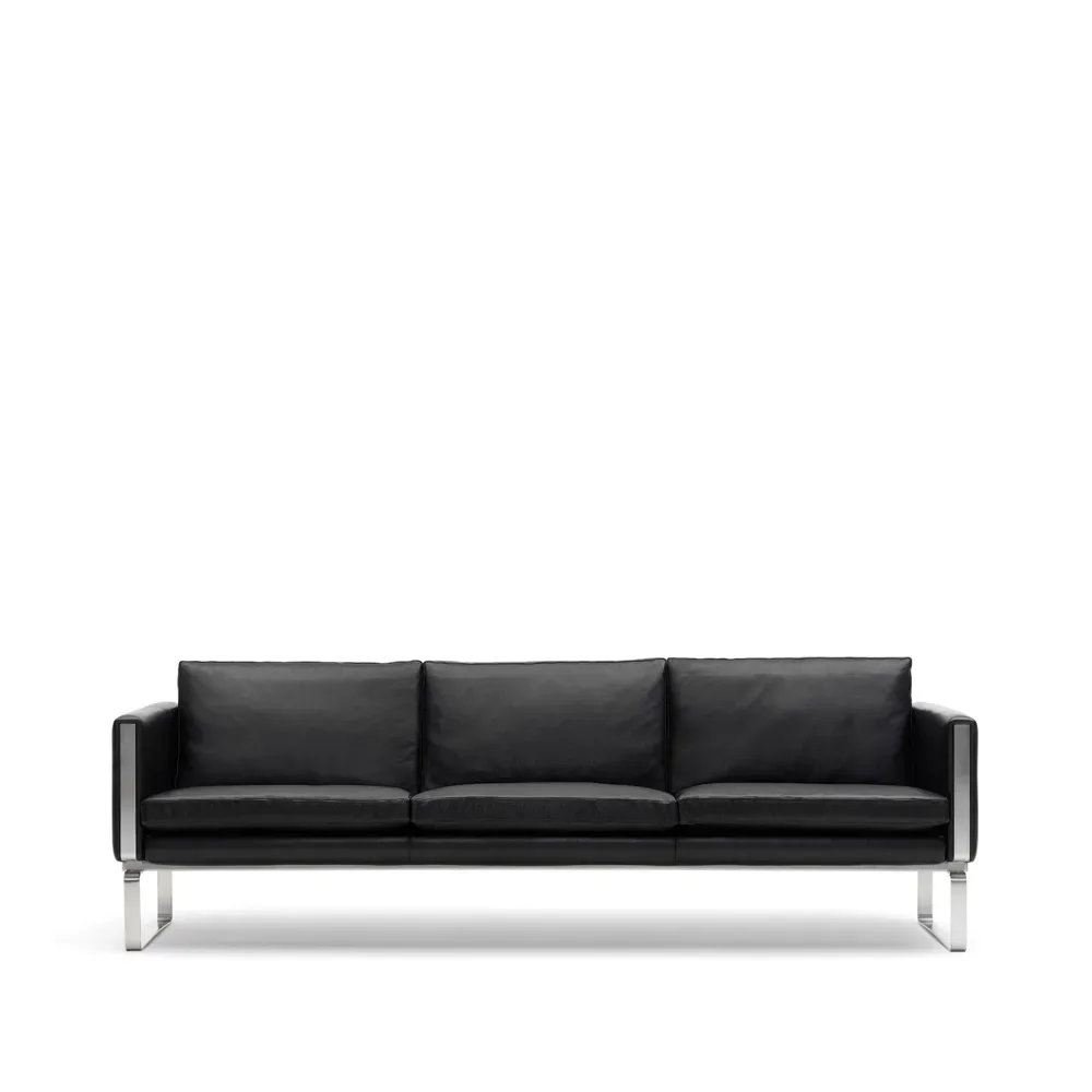 Carl Hansen & Søn CH103 soffa 3-sits Loke 7150 läder-rostfritt stål