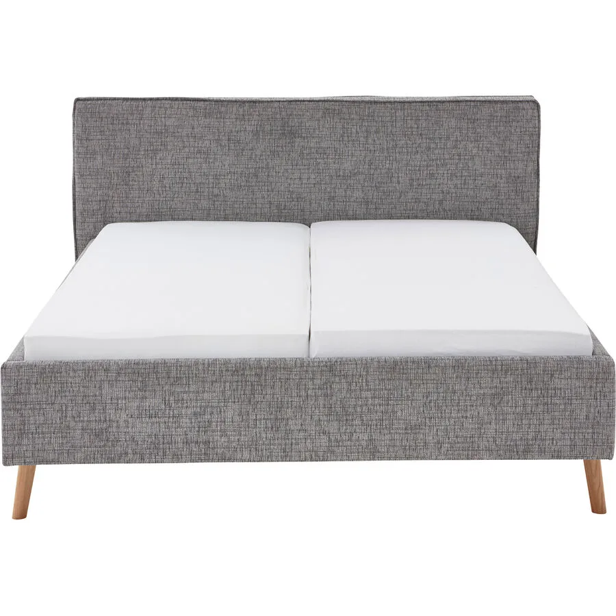 Bett Lina Mouse Grey Polyester 160 x 200 cm