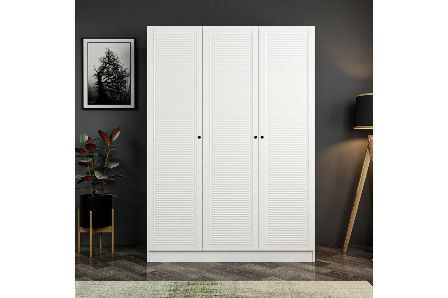 Fruitland Garderob 135 cm - Vit
