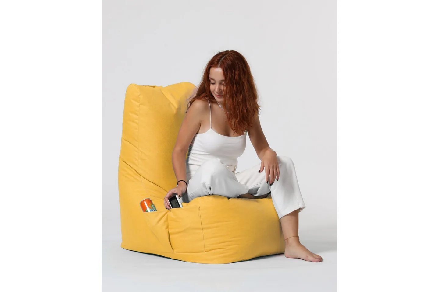 Sittsäck Utomhus Dimants 60 cm - Gul