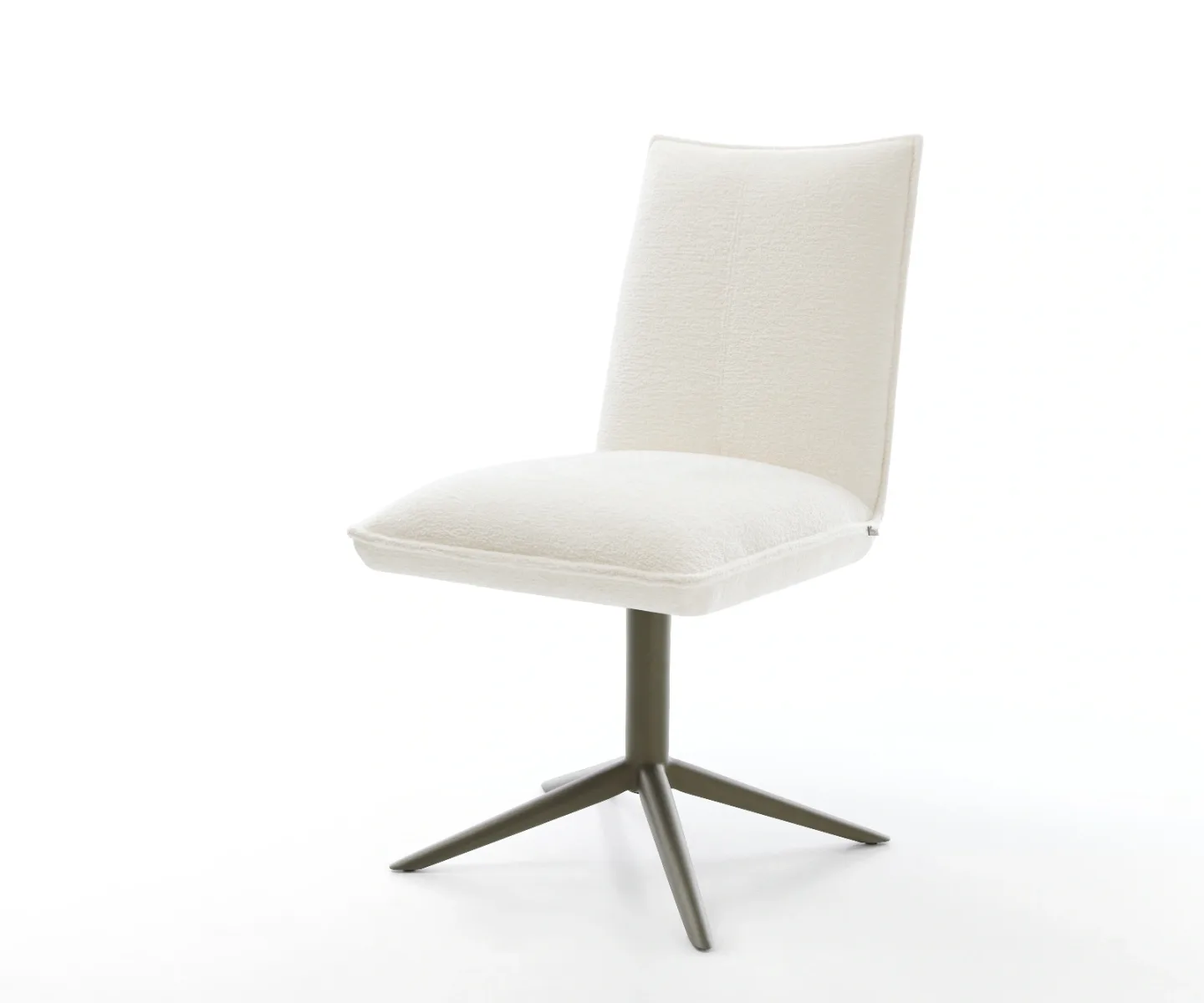 Drehstuhl Lelio-Flex Bouclé Soft Beige Fußkreuz Effektfinish Titan 360° drehbar Wippfunktion Taschenfederkern