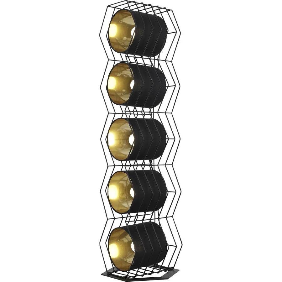 Stehlampe Perdrigau Schwarz Metall/Stoff 22 cm 95 cm - Material: Metall/ Stoff