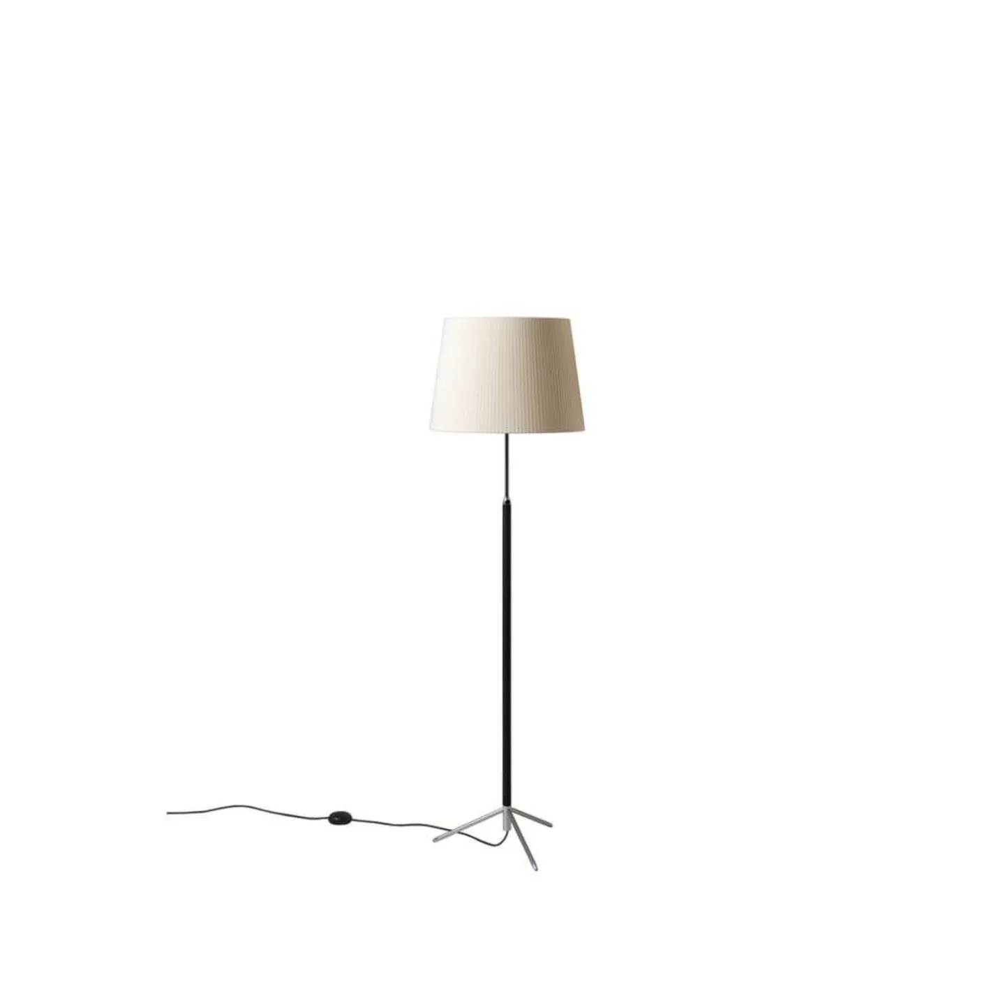 Pie de Salón G1 Stehlampe chrom/beige, Ø40 cm - Santa & Cole - Wohnzimmer - Metall