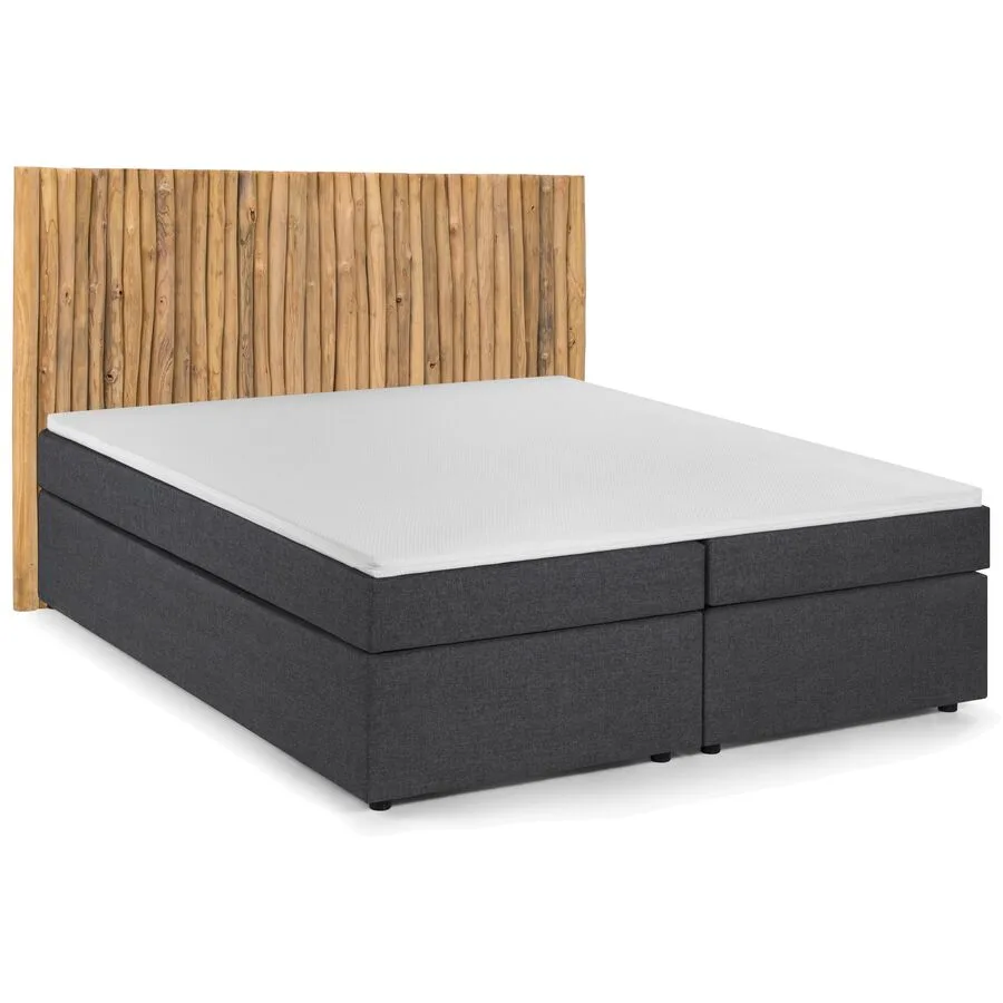 Boxspringbett Dättwil dunkelgrau Stoff 180 x 200 cm