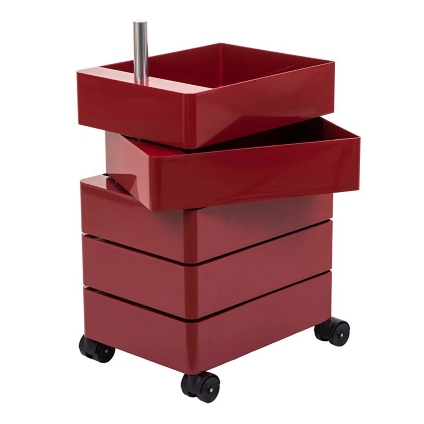 Magis - 360° 5 Drawers Bordeaux - Hurtsar - Konstantin Grcic - Röd - Metall/Plast