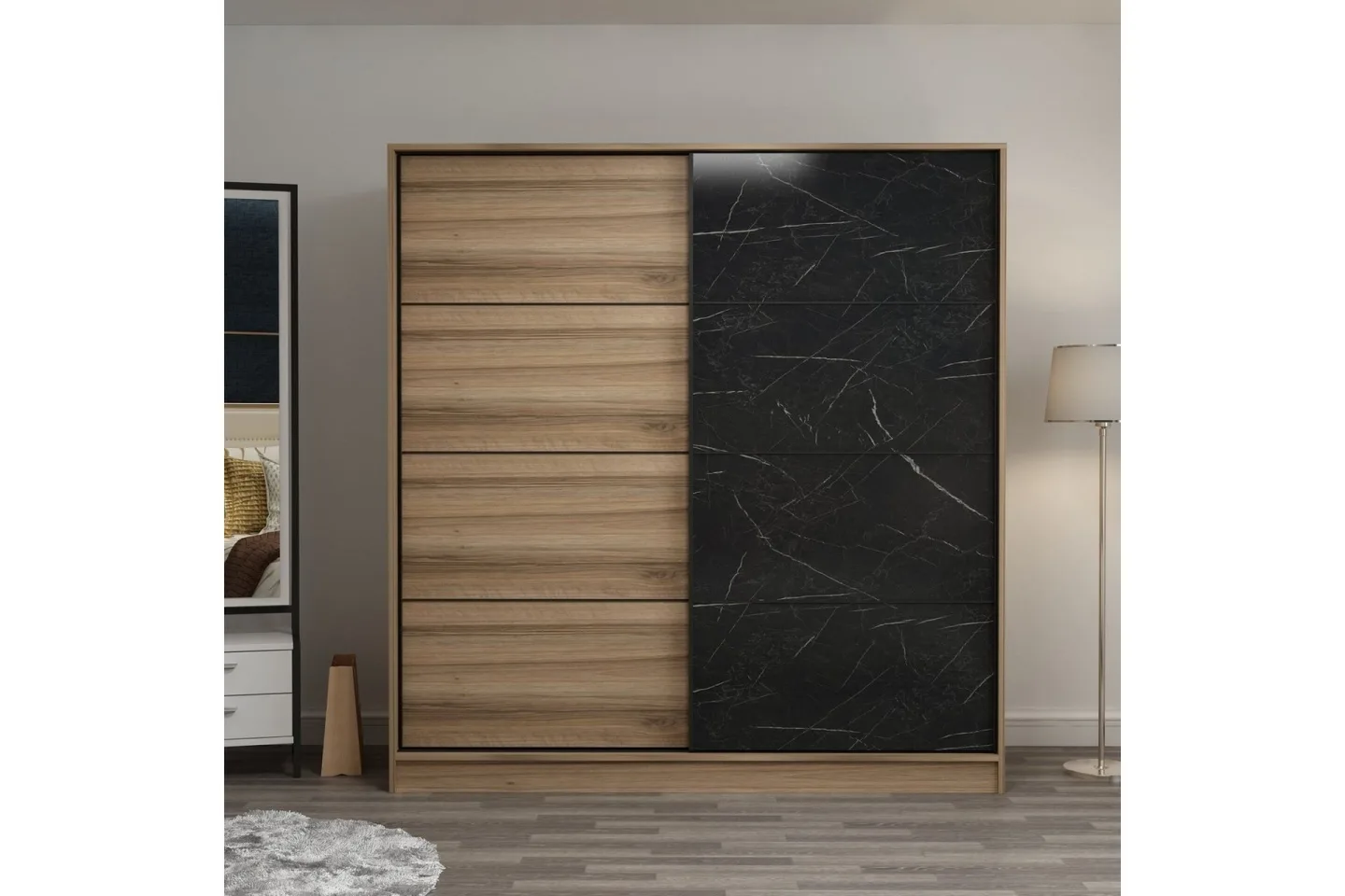 Fruitland Garderob 220 cm - Brun/Svart