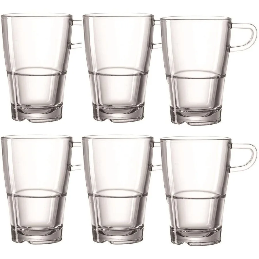 Latte-Macchiato-Tassen-Set Leonardo Transparent Glas 0.35 l
