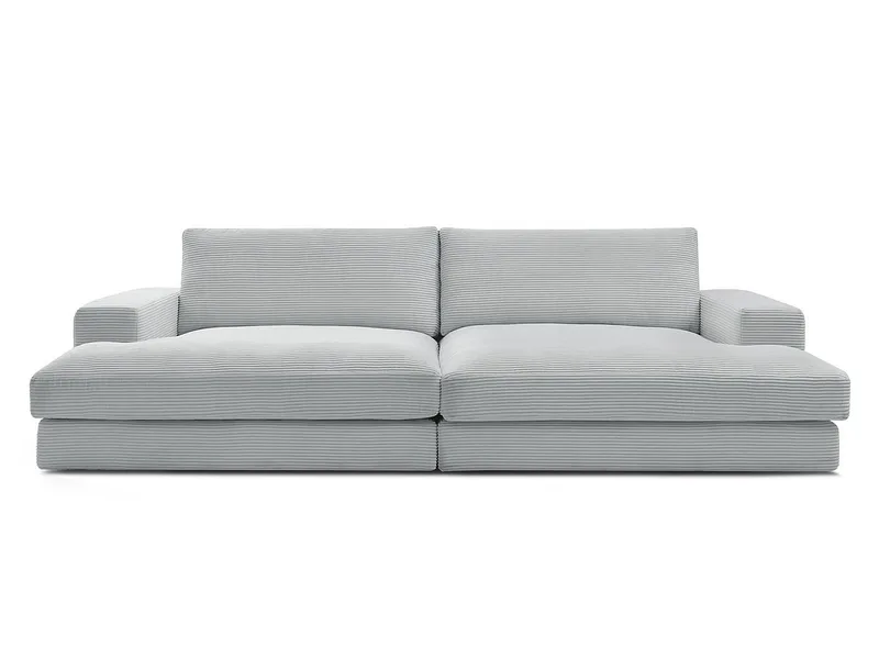 Sofa BOBOCHIC LEONARD Cord-Stoff hellgrau
