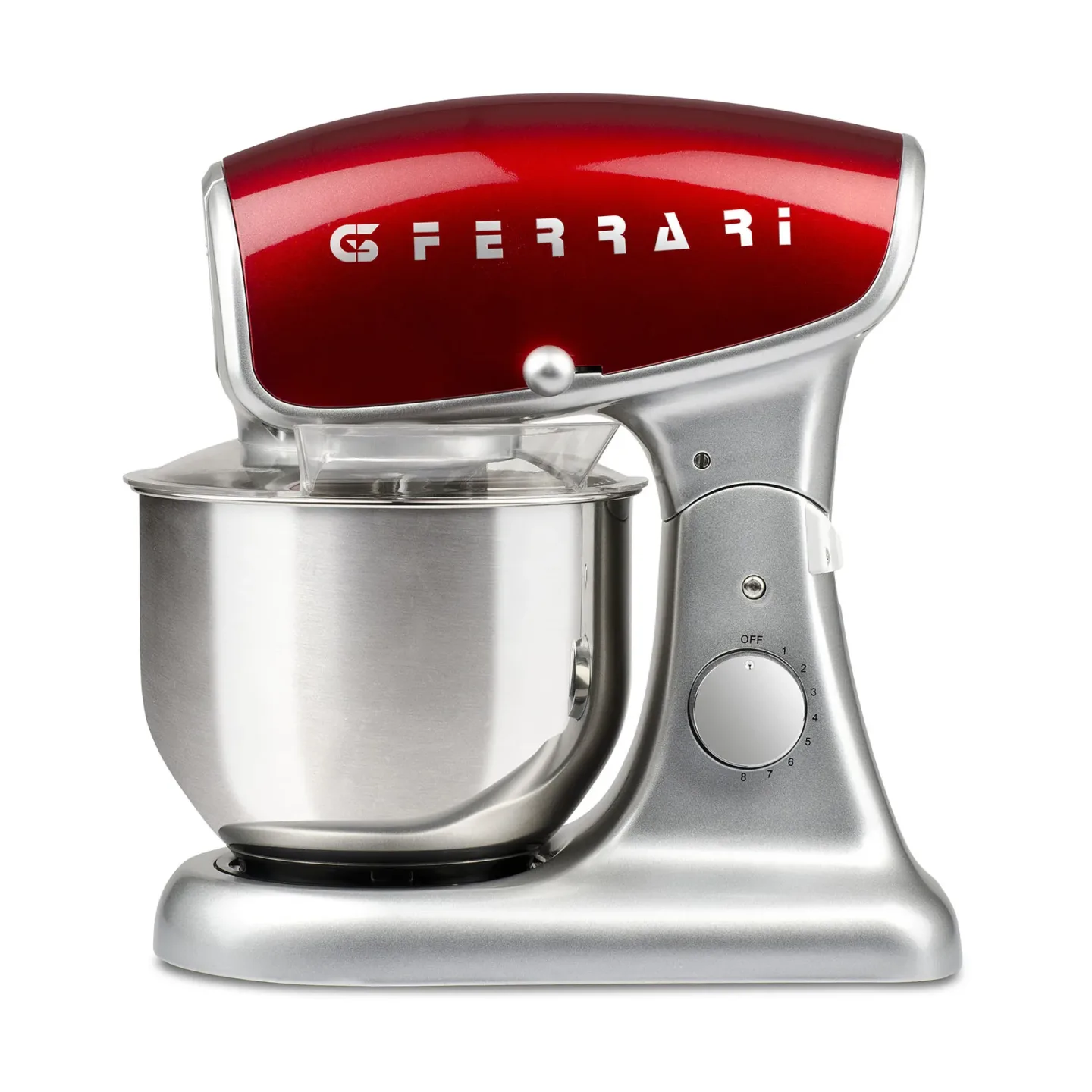 G3 Ferrari Pastaio deluxe Küchenmaschine Silber-Rot
