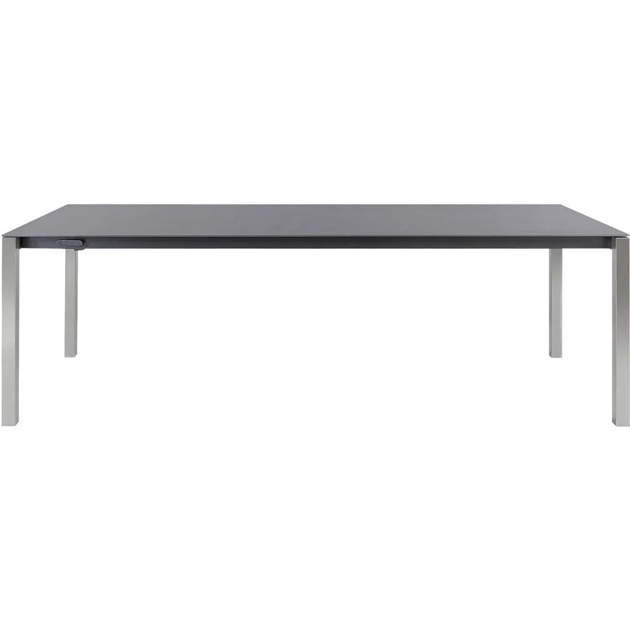 Gartentisch ausziehbar Campo Grande Edelstahl gebürstet / Beton dunkel Keramik/Edelstahl B 220 T 90 cm - Möbel Konfigurator: Traummöbel individuell