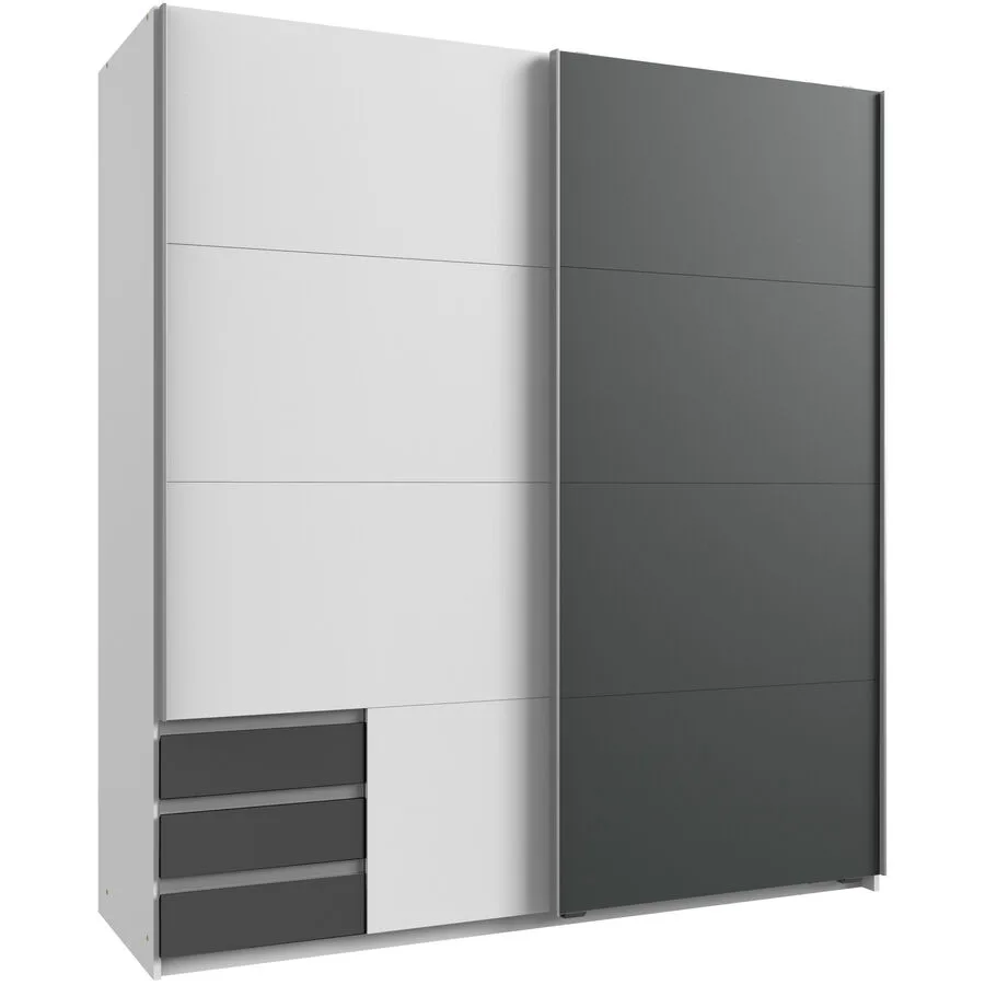 Kleiderschrank Jiri Weiss/graphit Holzwerkstoff B 179 cm