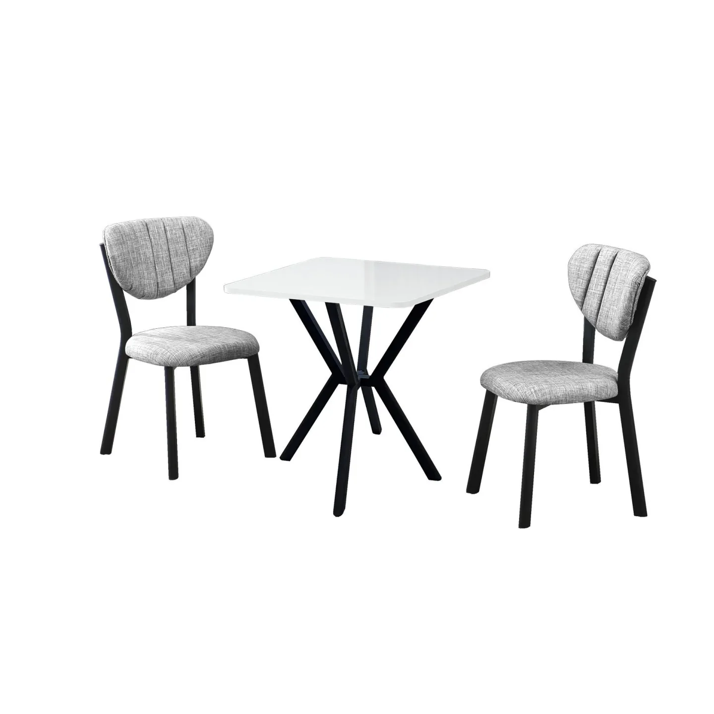 Krylor Matgrupp Bord 70 cm + 2 Stolar - Grå Vit