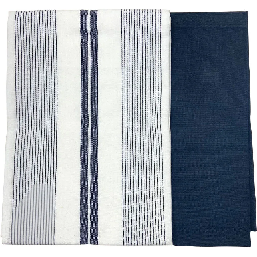 Geschirrtuch Tavola Grau/Schwarz Baumwolle 70 cm 50 cm