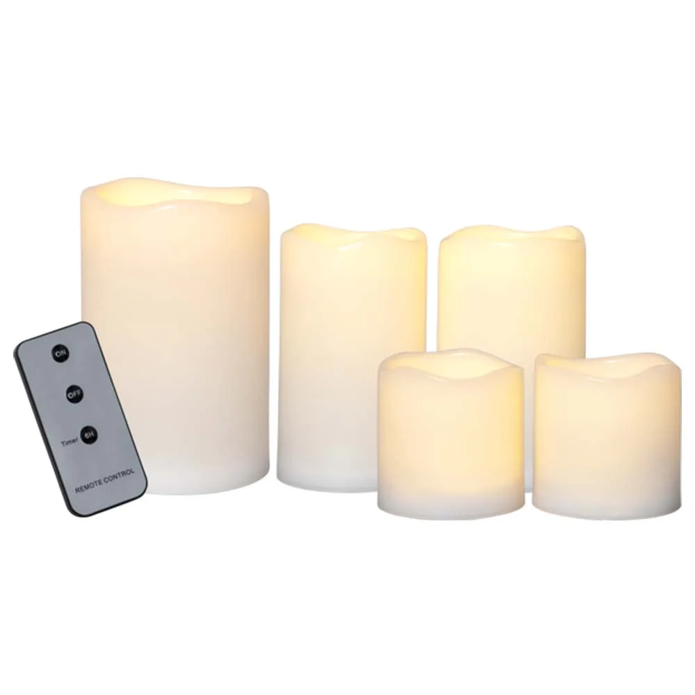 LED blockljus 5 pack med fjärrkontroll