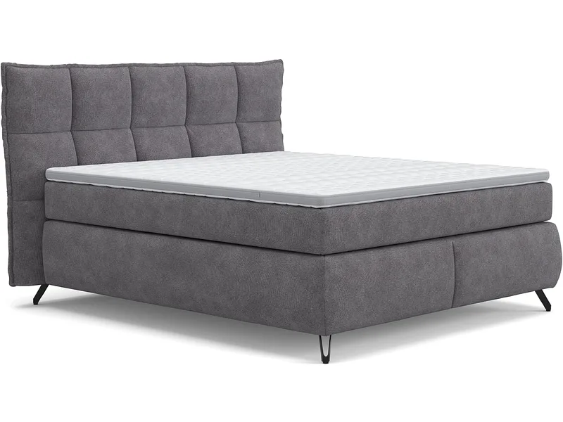 Boxspringbett SWISS HOME STYLE AGATA dunkelgrau 160x200cm flexibel