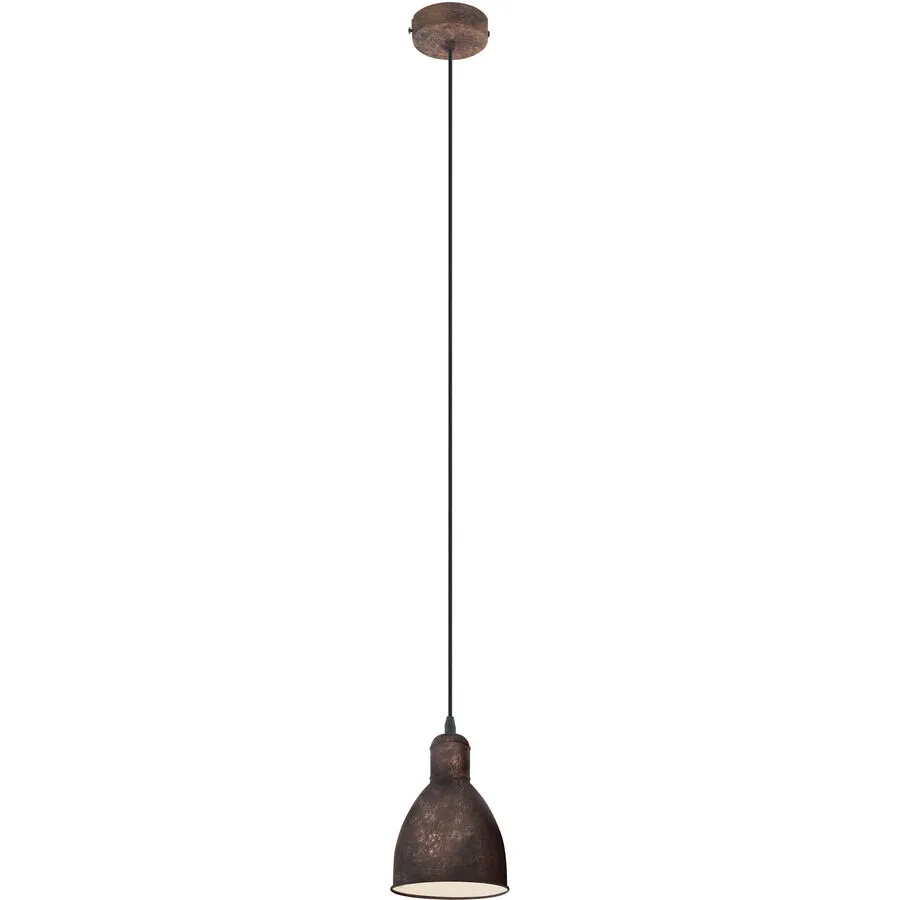 Eglo Pendellampe Priddy 1 Kupfer Stahl 15.5 cm 110 cm - Farbe: kupfer antik