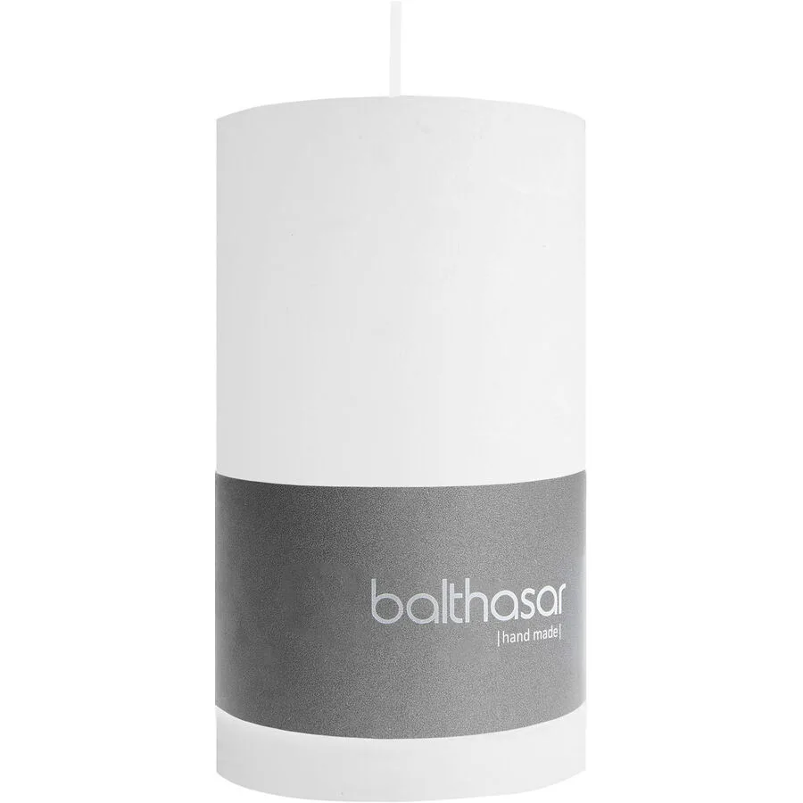 Balthasar Kerze Rustico weiss H10 cm D6 cm, Brenndauer 10h - Farbe: taupe - Material: Wachs